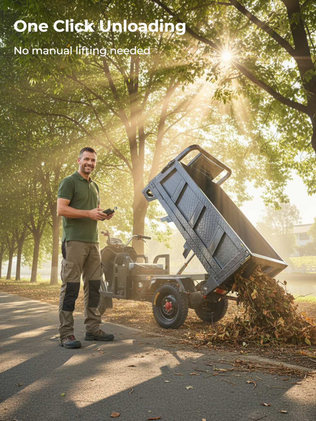 Durable tires and advanced shock absorption system ensure a smooth, stable ride on various road surfaces, even with heavy loads.