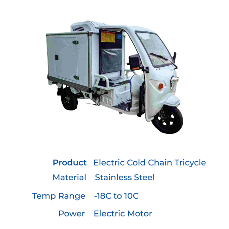 Electric Cold Chain Tricycle | Stainless Steel Refrigerated