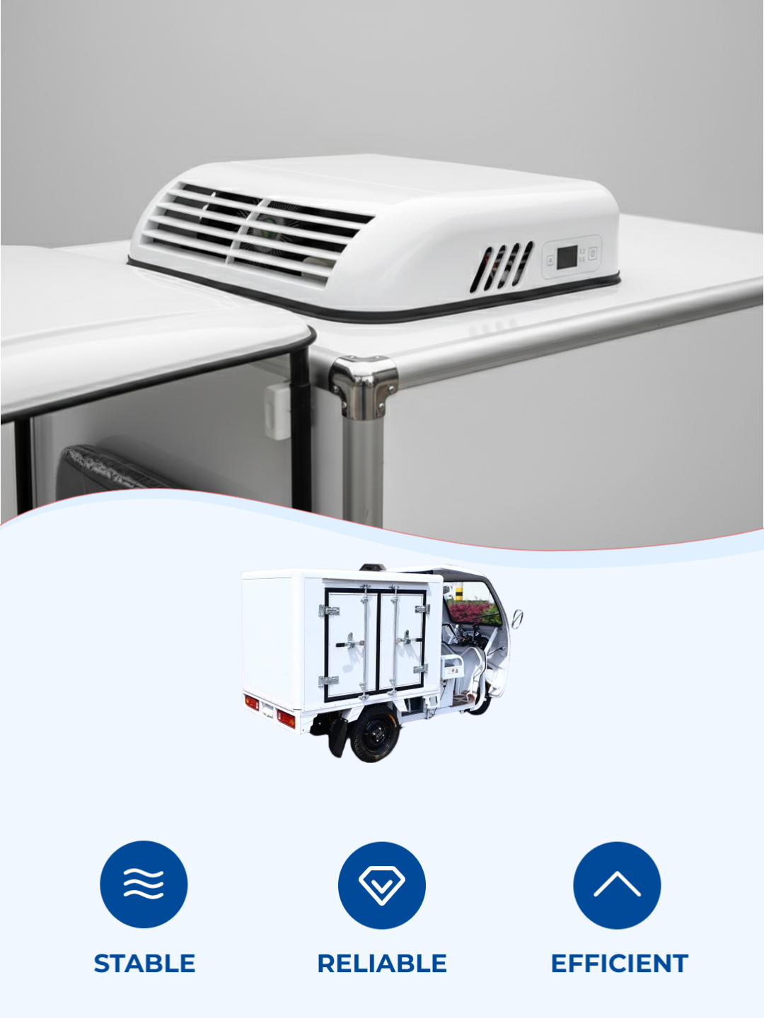 Spacious, comfortable driving area with ergonomic seating reduces fatigue for drivers completing extended cold chain delivery routes daily.