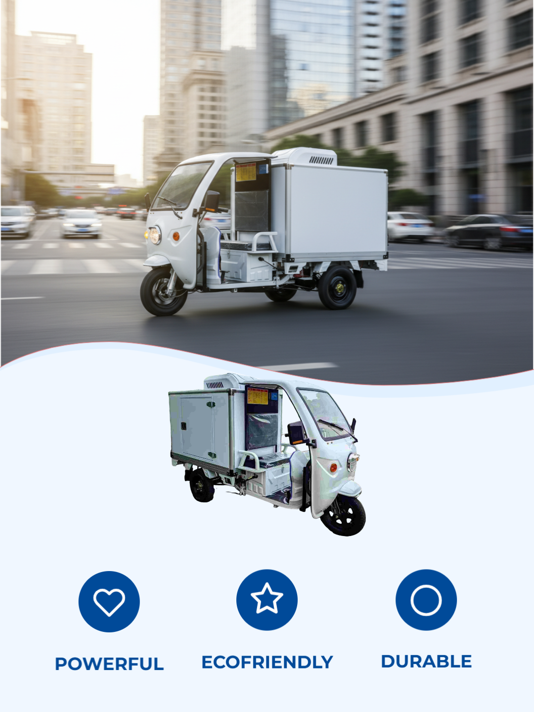 Versatile for urban cold chain scenarios, including supermarket fresh supply, community frozen food delivery and hospital vaccine transport.