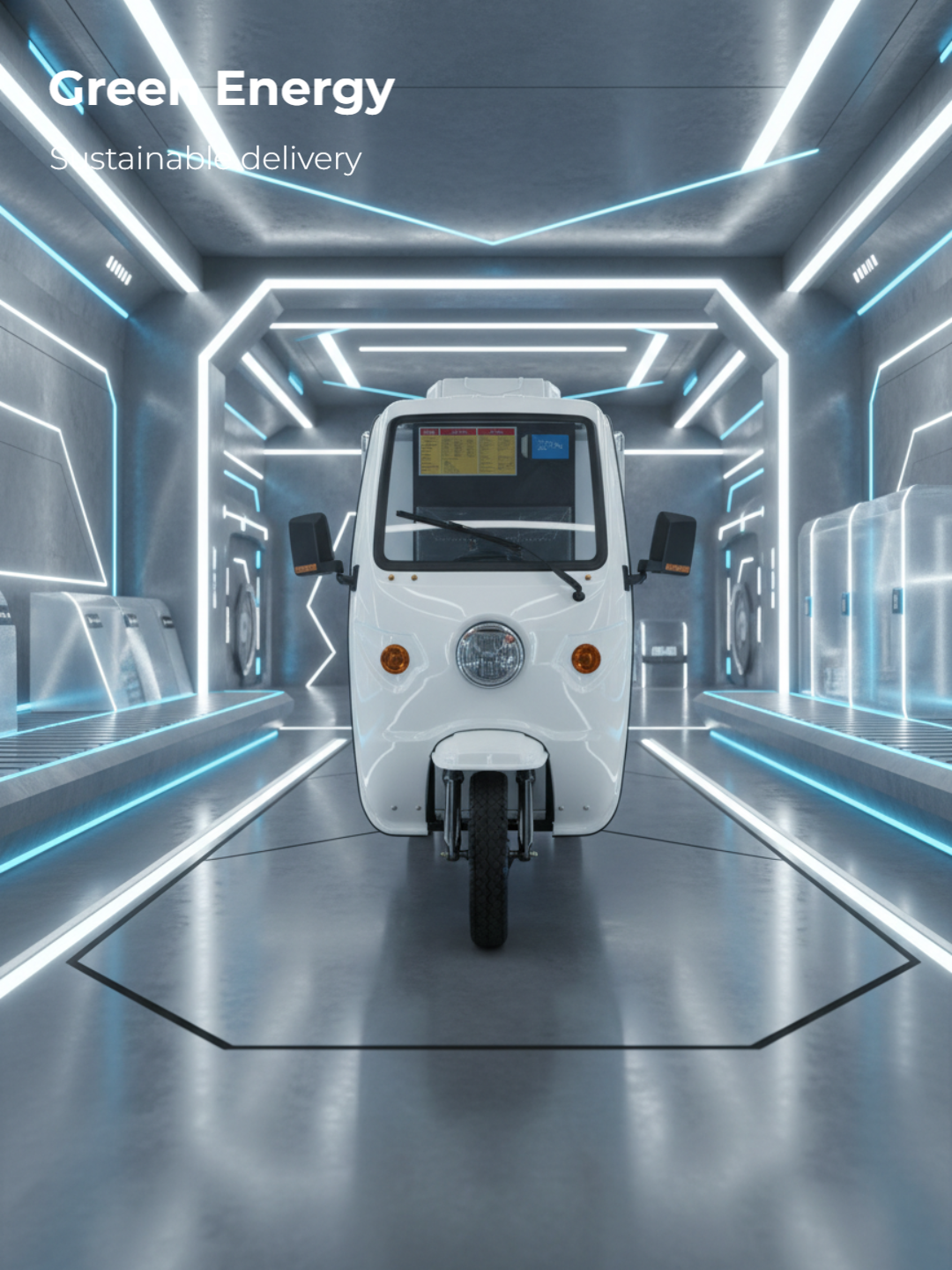 Ultra-bright LED lights and reinforced protective guards ensure safe operation during early morning and night cold chain delivery missions.