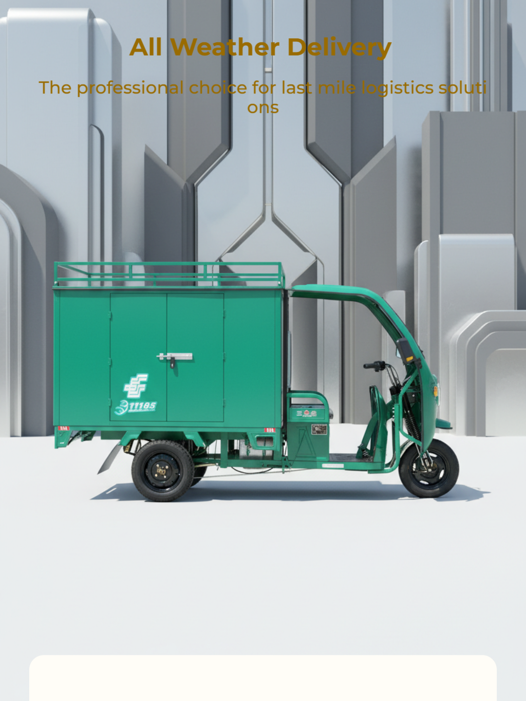 Our light-duty electric cargo tricycle is versatile and reliable, perfect for community delivery, small logistics, and daily transport tasks in urban and suburban areas.