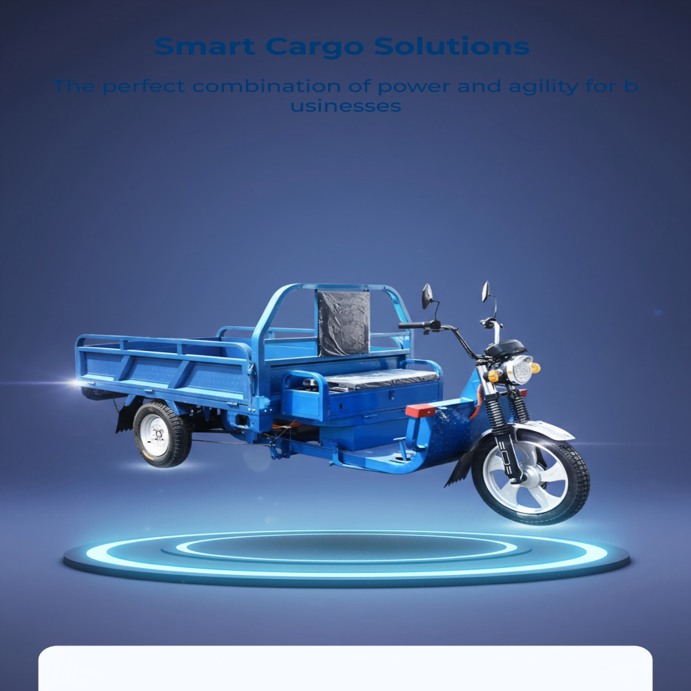 Custom livery on smart cargo electric tricycle for professional business branding