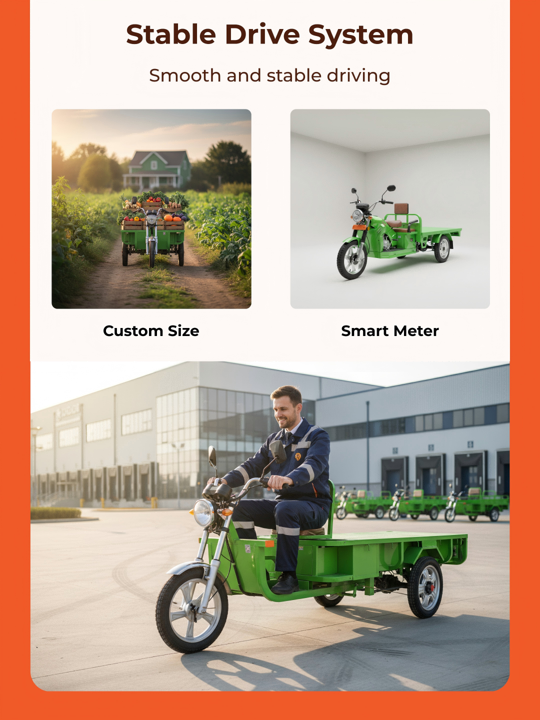 Powered by a high-torque electric motor, delivering consistent power to handle maximum load capacities and navigate rough industrial terrain with ease.